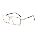 Classic metal pilot glasses with gold and black stainless steel frames and clear lenses - Gold