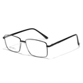 Gafas clásicas cuadradas de acero inoxidable negro para hombre y mujer estilo de negocios - Negro