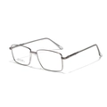 Gafas cuadradas clásicas de metal plateado con montura de acero inoxidable y patillas a rayas - Color gunmetal