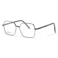 Gafas unisex de acero inoxidable gris oscuro con montura hexagonal de diseño cuadrado - Color gunmetal
