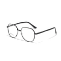 Montura de gafas poligonales grandes de acero inoxidable negro para hombres y mujeres - Negro