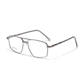 Retro square silver metal double bridge stainless steel frame glasses for men and women - Gunmetal