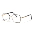 Gafas de montura cuadrada de metal y acero inoxidable en negro y dorado - Dorado
