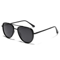 Classic black TR90 polarized aviator sunglasses for men and women with anti-slip temples - Bright Black