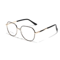 Gafas de acero inoxidable poligonales en oro y negro para hombre y mujer actuales - Dorado