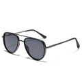 Polarized aviator sunglasses with TR90 frames and gunmetal double bridge design - Matte Blue