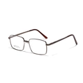 Rectangular brown stainless steel glasses frame with saddle bridge and full rim design - Brown