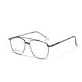 Gafas cuadradas de metal plateado y negro con doble puente y patillas de acero inoxidable - Color gunmetal