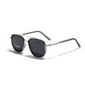 Vintage square TR90 polarized sunglasses with double-bridge frame and UV400 lenses - Smoke Gray