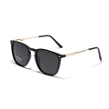 Classic black and gold TR90 polarized square sunglasses with UV400 protection for men and women - Gold Black