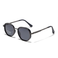 Lunettes de soleil rétro polarisées gris foncé, monture TR90 métal et protection UV400 - Bleu Mat