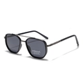 TR90 polarized aviator sunglasses with double bridge design and UV400 protection - Matte Blue