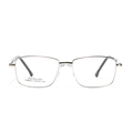 Montura de gafas rectangular minimalista de acero inoxidable plateado con terminales - Plateado