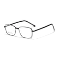 Montura de gafas rectangular negra de acero inoxidable con especificaciones del SA8612 - Negro