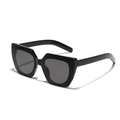Occhiali da sole cat-eye oversize neri classici con montatura geometrica retrò unisex - Nero Lucido