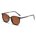 Classic square TR90 polarized sunglasses with brown lenses and UV400 protection - Matte Tea