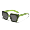 Occhiali da sole cat-eye verde smeraldo traslucidi con lenti grigio scuro in stile Y2K - Verde Trasparente