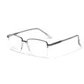 Montura de gafas rectangular de medio aro en acero inoxidable color gris para hombre y mujer - Color gunmetal
