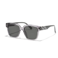 Modern square rivet sunglasses with transparent grey frame and grey lenses for men and women - Vintage Grey