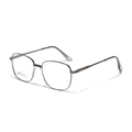 Gafas cuadradas clásicas de acero inoxidable gris metalizado con lentes transparentes para todos - Color gunmetal
