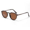 Classic dark brown polarized sunglasses with TR90 frame and UV400 protection lenses - Matte Tea