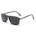 Square Y2K polarized sunglasses with TR90 metal frame and UV400 protection - Matte Blue