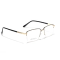 Montura de gafas rectangular de acero inoxidable dorado con puntas de patilla negras - Dorado