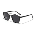 Gafas de sol polarizadas redondas con montura TR90 negra, doble puente y lentes UV400 - Negro Brillante
