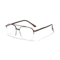 Classic bronze half-rim aviator frames with double bridge and stainless steel arms - Brown