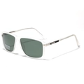 Square Y2K polarized sunglasses with clear TR90 frame and green lenses for men and women - Dark Green
