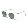 Gafas de sol polarizadas redondas minimalistas con montura TR90 y protección UV400 - Verde Oscuro