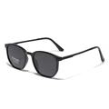 Classic round polarized TR90 sunglasses in all-black with full UV400 protection - Bright Black