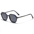 Polarized TR90 square sunglasses with UV400 protection and textured metal temples - Matte Blue