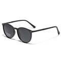 Gafas de sol redondas polarizadas TR90 con protección UV400 y montura negra mate - Negro mate
