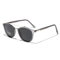 Lunettes de soleil polarisées rondes vintage à double pont avec monture TR90 gris fumé - Gris Transparent