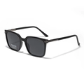 Polarized TR90 square sunglasses with black thick frames and UV400 protection - Matte Black