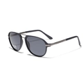 Polarized TR90 metal aviator sunglasses in gunmetal finish with black lenses for men - Matte Blue
