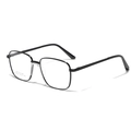 Gafas de montura cuadrada grande de acero inoxidable negro con almohadillas nasales - Negro