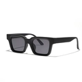 Classic black matte square frame sunglasses with dark grey UV lenses for men and women - Matte Black