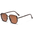 Occhiali da sole polarizzati TR90 vintage in marrone scuro con montatura quadrata - Tè Opaco
