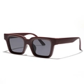 Retro oversized square frame sunglasses in deep wine red finish with dark lenses - Matte Dark Red