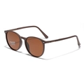 Lunettes de soleil polarisées rondes en TR90 marron avec verres UV400 pour femme - Thé Mat