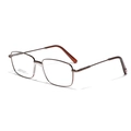 Monture de lunettes carrée en métal bronze acier inoxydable pour hommes et femmes - Marron