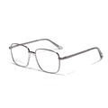 Montura de gafas cuadrada minimalista de acero inoxidable plateado con almohadillas - Color gunmetal
