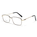 Montatura occhiali quadrata minimalista in acciaio inossidabile dorato con lenti chiare - Colore Oro Integrale