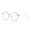 Polygonale geometrische Metallbrille in Schwarz und Gold für Damen und Herren - Goldpunkt Schwarz