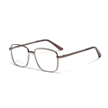 Vintage bronze square stainless steel glasses frame with clear lenses and model S43523 - Brown