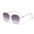 Occhiali da sole vintage ottagonali da donna con lenti viola sfumate e montatura oro - Grigio Gradiente