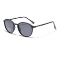 Lunettes de soleil polarisées rondes noir mat rétro avec monture TR90 et UV400 - Bleu Mat