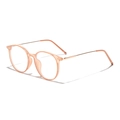 Occhiali rotondi classici TR90 in rosa pesca traslucido con stanghette in metallo rosa - Rosa Gelatina